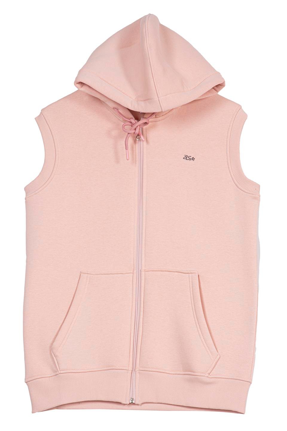 BSM 000536 UNX 3 İPLİK KAPŞ YELEK - Pudra