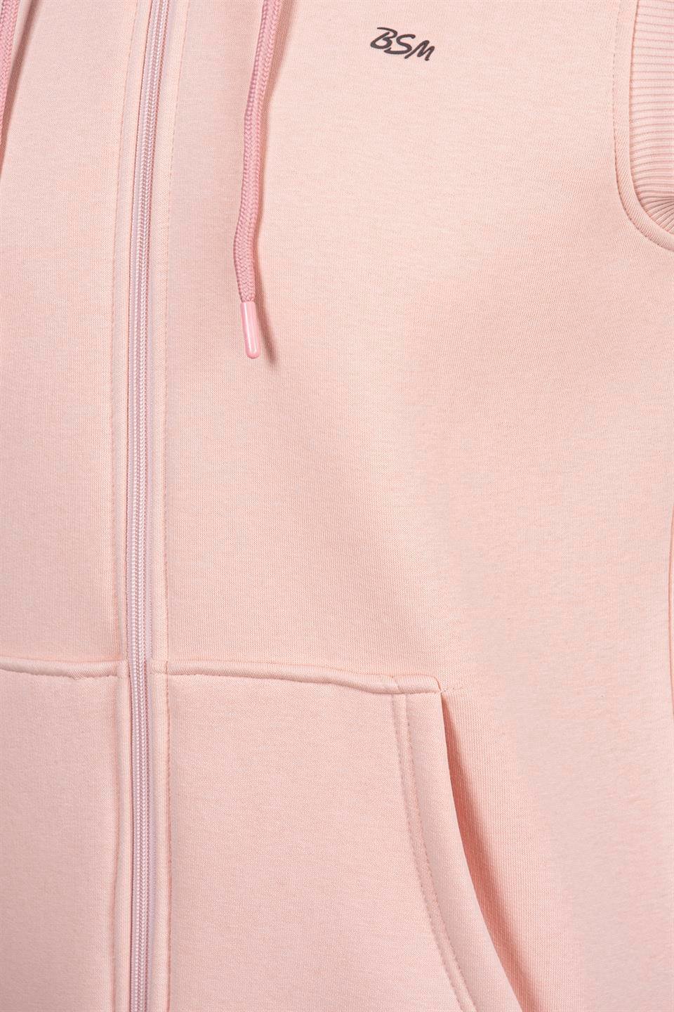 BSM 000536 UNX 3 İPLİK KAPŞ YELEK - Pudra