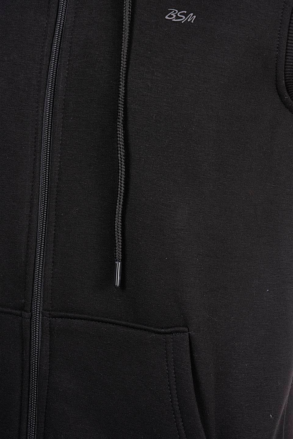 BSM 000536 UNX 3 İPLİK KAPŞ YELEK - Siyah