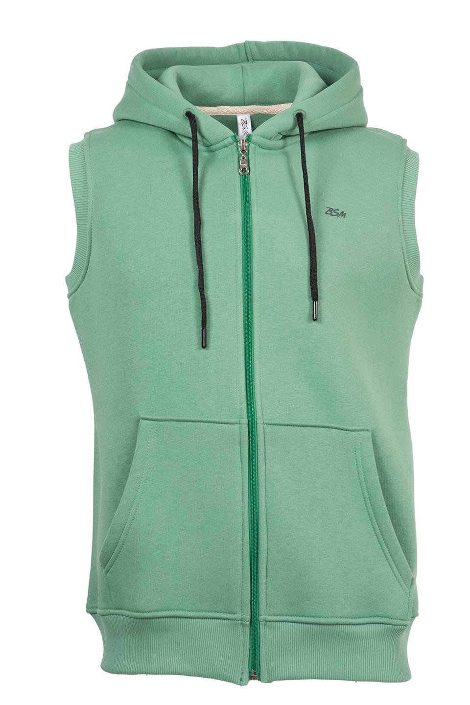 BSM 000536 UNX 3 İPLİK KAPŞ YELEK - Yeşil
