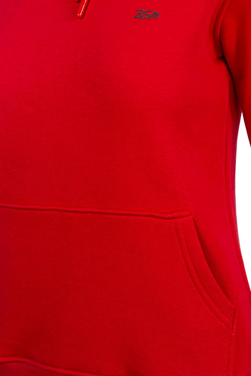 BSM 001212 BYN KANGURU 3 İPLİK SWEAT - Kırmızı