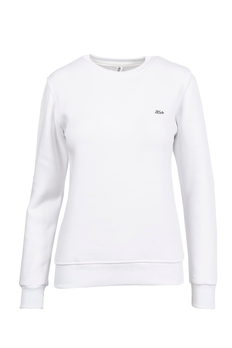 BSM 001217 BYN O YAKA 3 İPLİK SWEAT - Beyaz