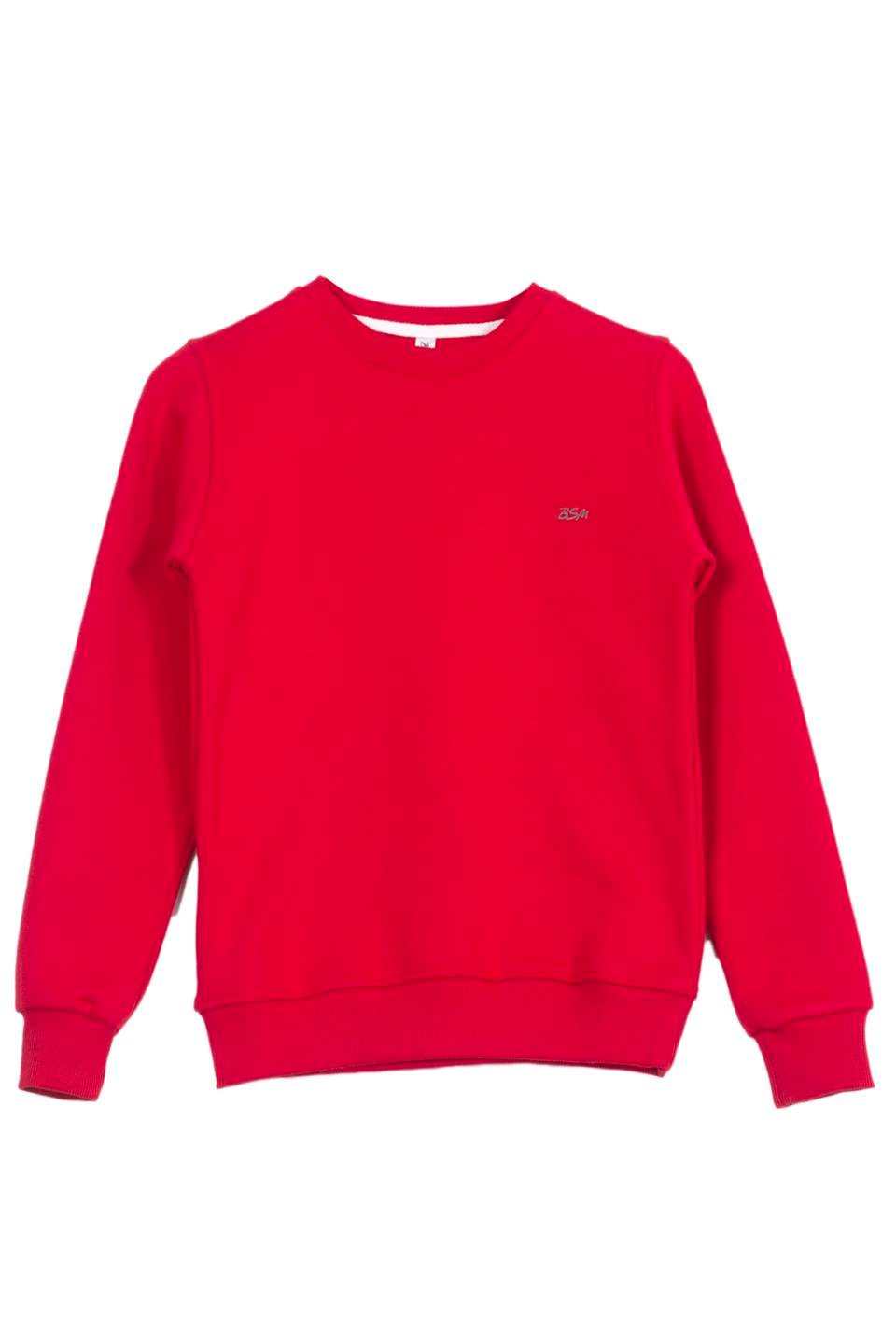BSM 001217 BYN O YAKA 3 İPLİK SWEAT - Kırmızı