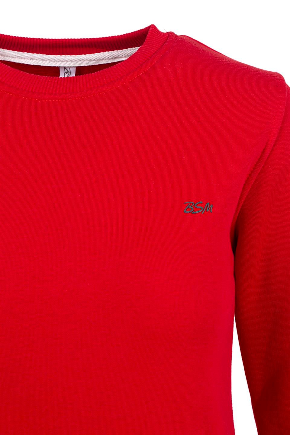 BSM 001217 BYN O YAKA 3 İPLİK SWEAT - Kırmızı