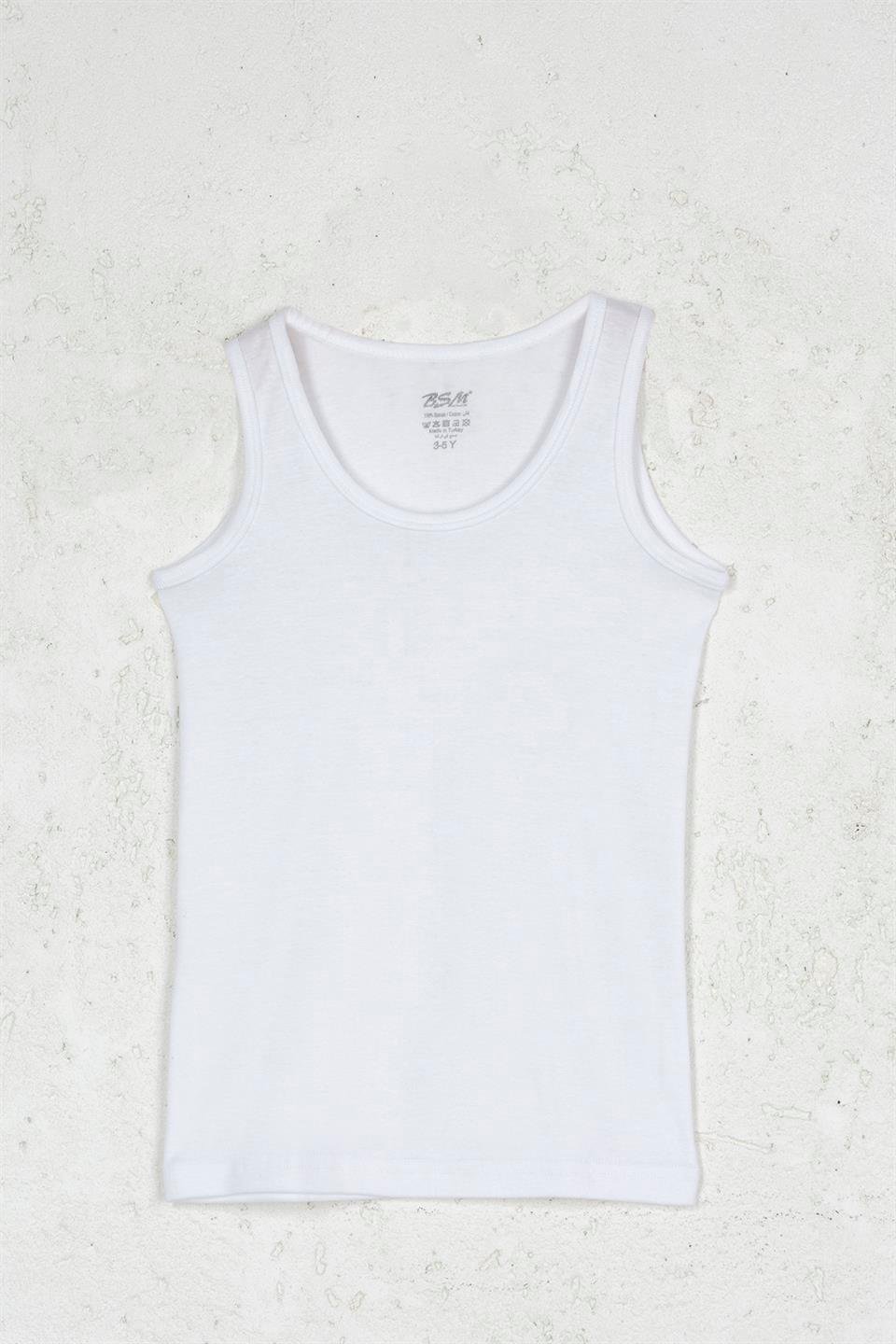 BSM 031803 ECK 3LÜ RİBANA ATLET - Beyaz