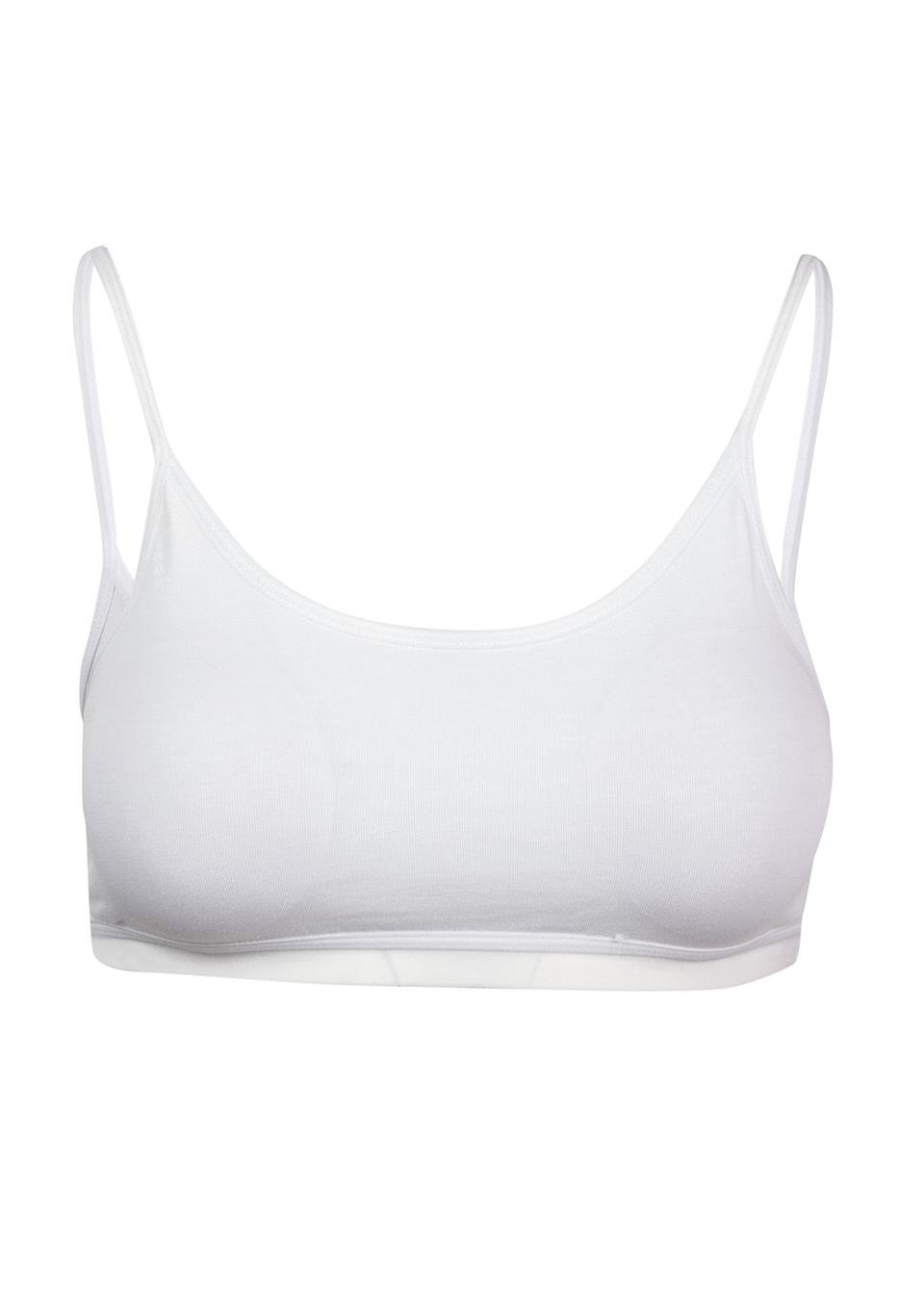 BSM 070103 BYN FULL LYC İP ASKILI BÜSTİYER - Beyaz