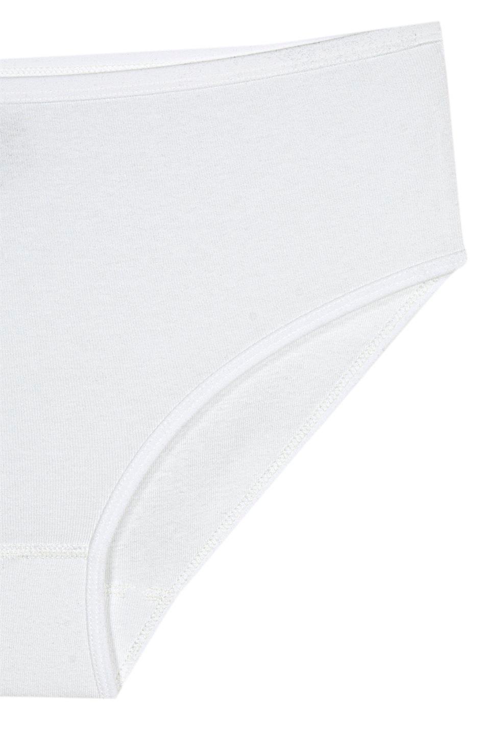 BSM 078203 BYN ORGANİK YÜKSEK BEL 2 Lİ SLİP - Beyaz