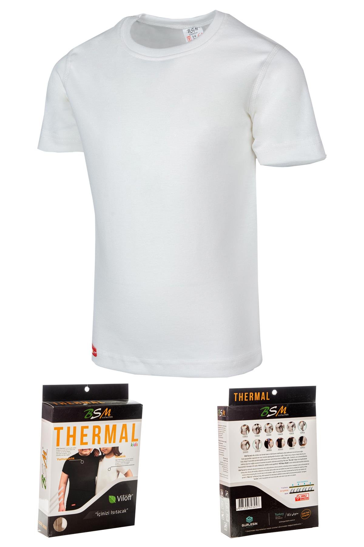 Bsm Çocuk Viloft Kısa Kol Sıfır Yaka Termal Body 30305 - Ekru
