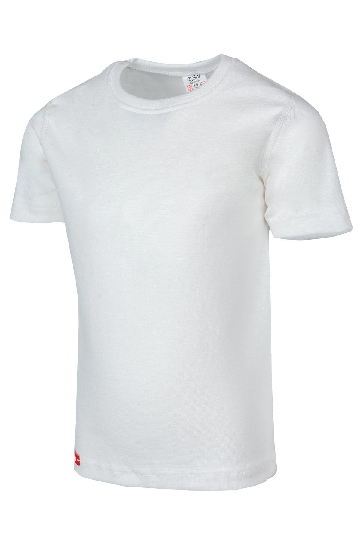 Bsm Çocuk Viloft Kısa Kol Sıfır Yaka Termal Body 30305 - Ekru