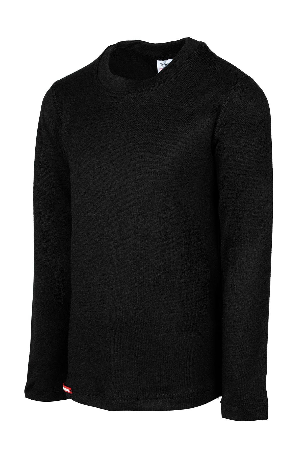 Bsm  Çocuk Viloft  Sıfır Yaka Uzun Kol Body 30605 - Siyah