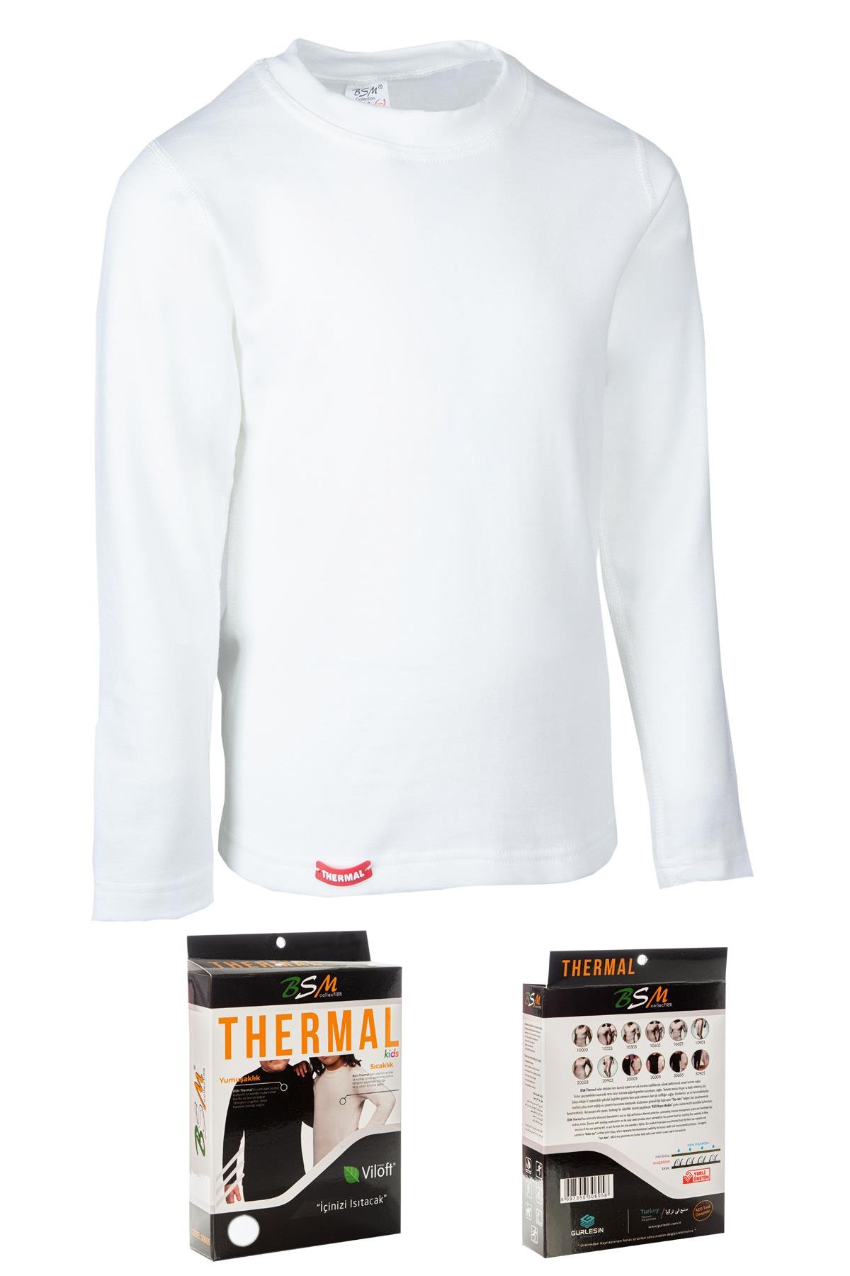 Bsm  Çocuk Viloft  Sıfır Yaka Uzun Kol Body 30605 - Ekru