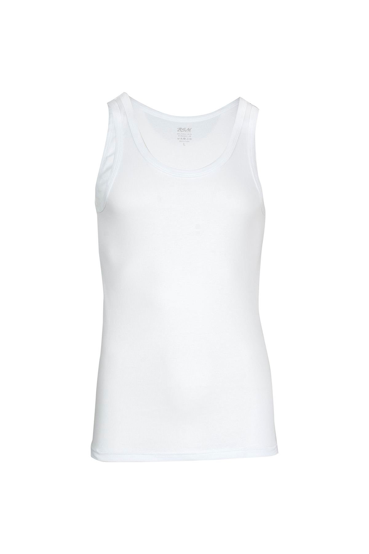 Bsm Erkek 2'li Kaşkorse Atlet 11373 - Beyaz