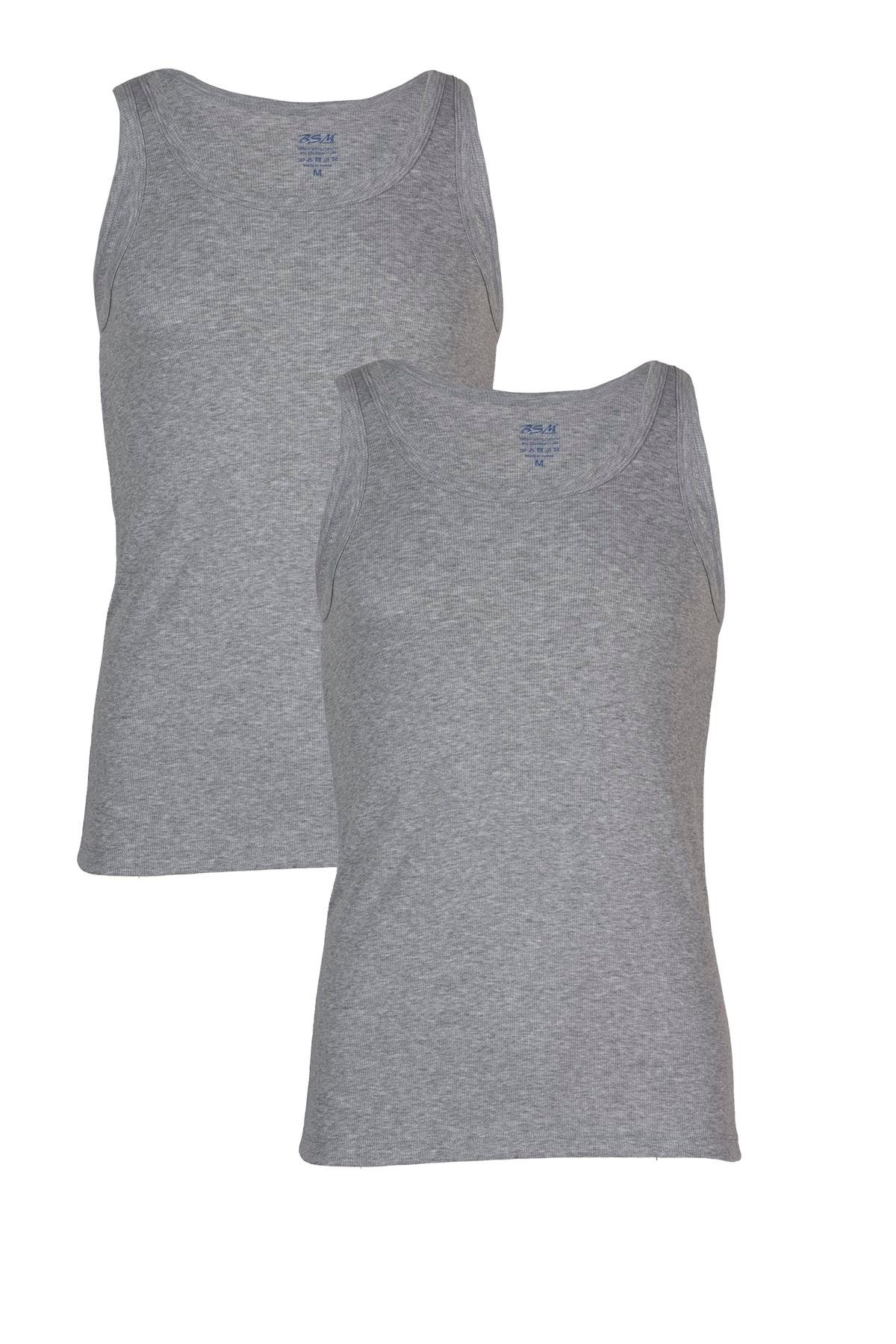 Bsm Erkek 2'li Kaşkorse Atlet 11373 - Gri