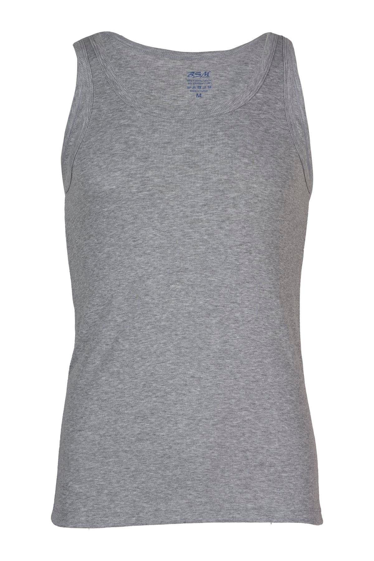 Bsm Erkek 2'li Kaşkorse Atlet 11373 - Gri