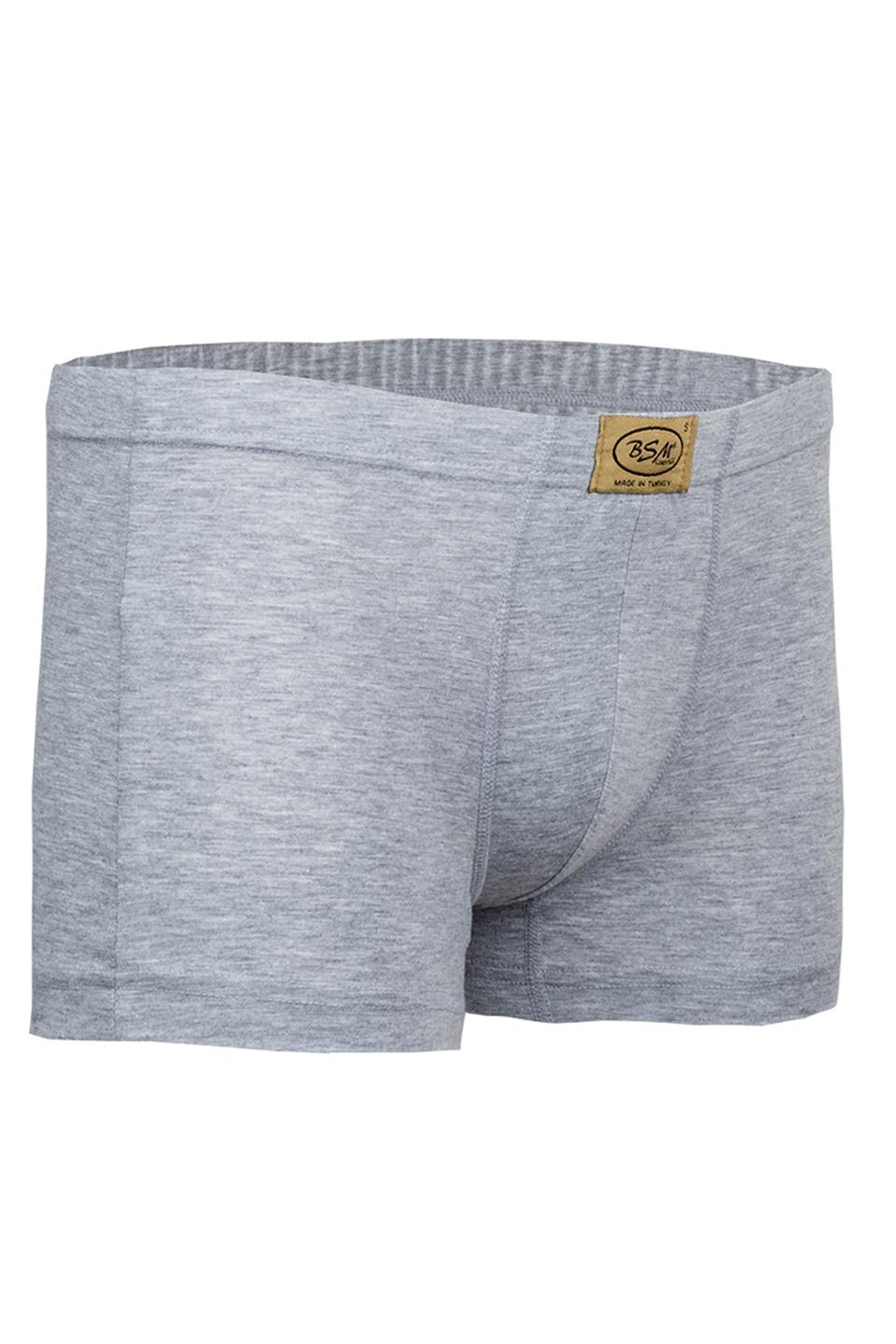 Bsm Erkek 2'li Stretch Kısa Boxer 44203 - Gri