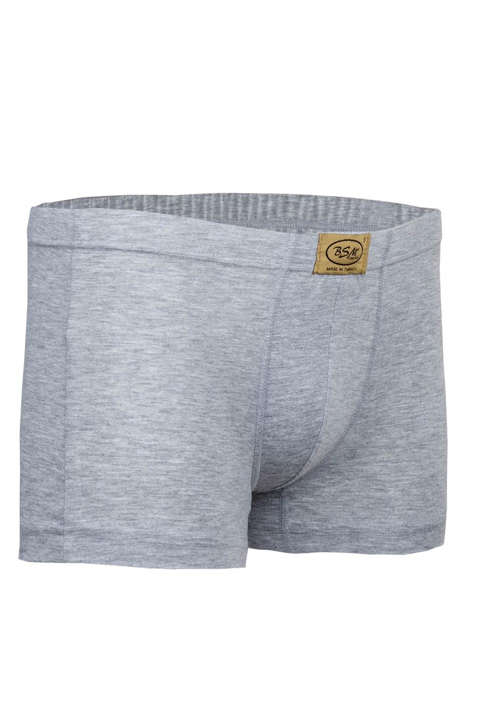 Bsm Erkek 2'li Stretch Kısa Boxer 44203 - Gri