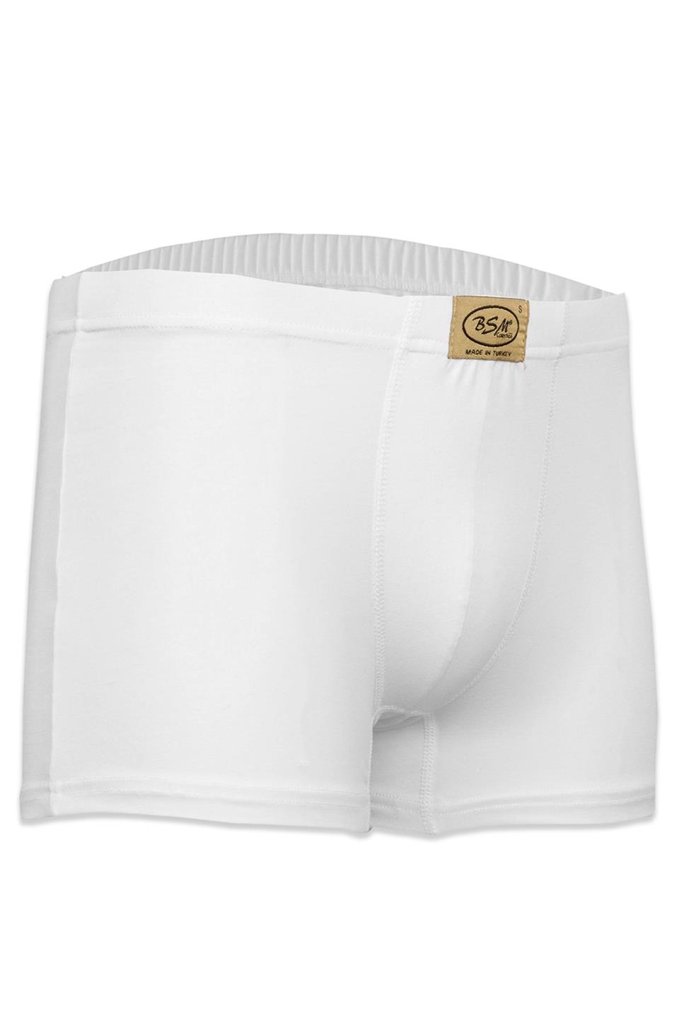Bsm Erkek 2'li Stretch Kısa Boxer 44203 - Beyaz