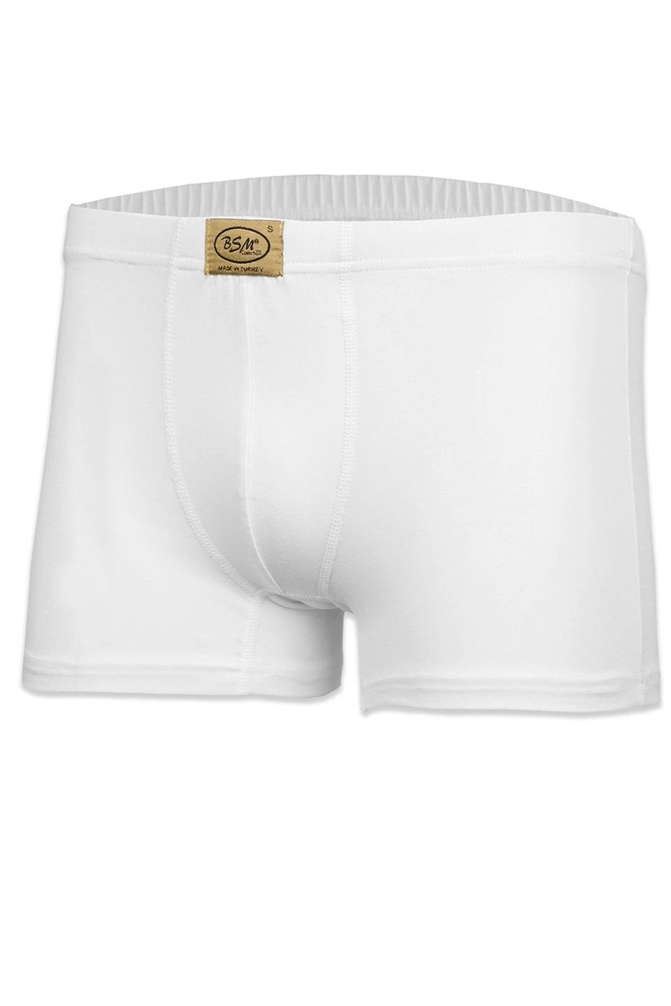 Bsm Erkek 2'li Stretch Kısa Boxer 44203 - Beyaz