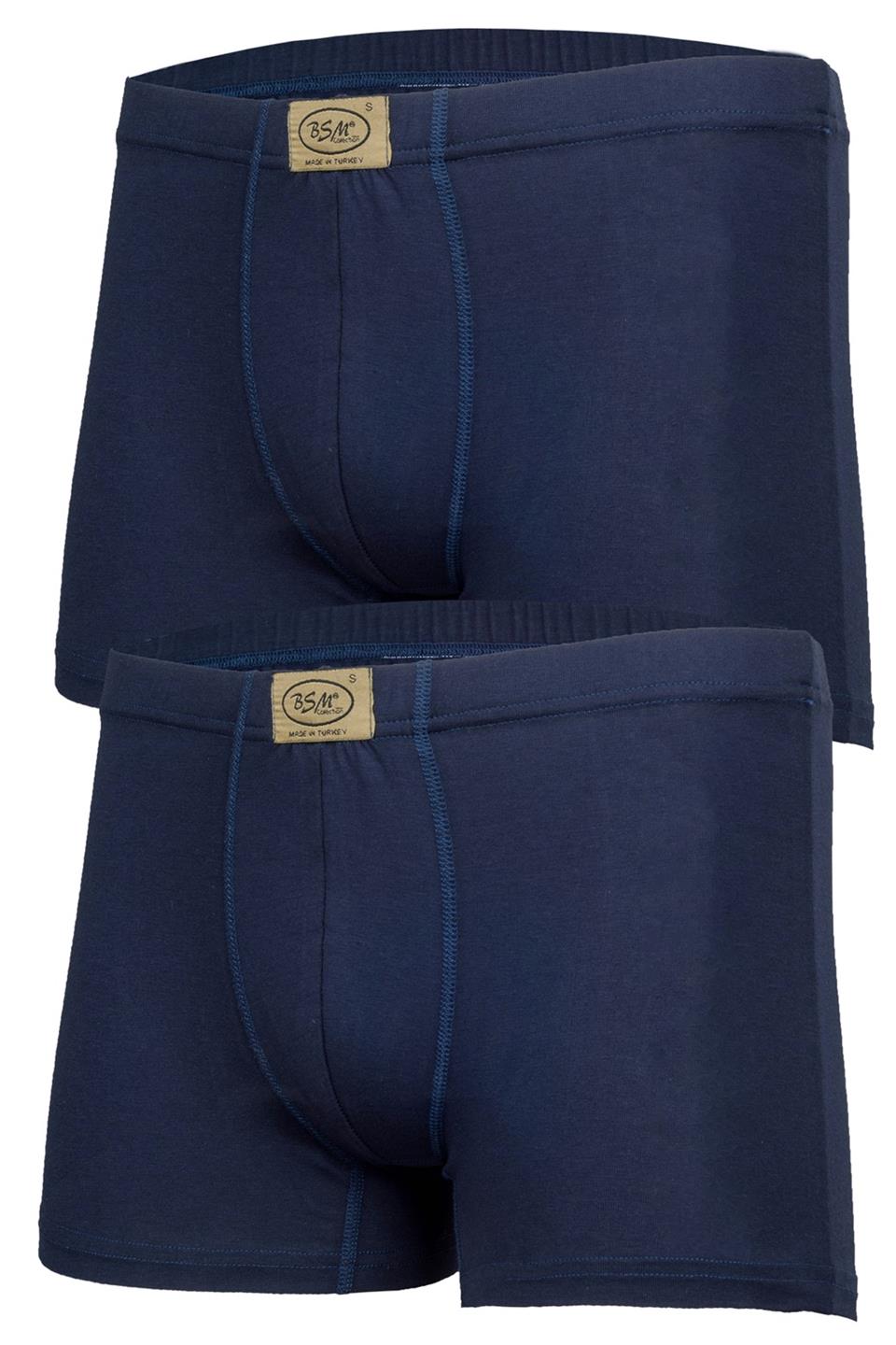 Bsm Erkek 2'li Stretch Kısa Boxer 44203 - Lacivert