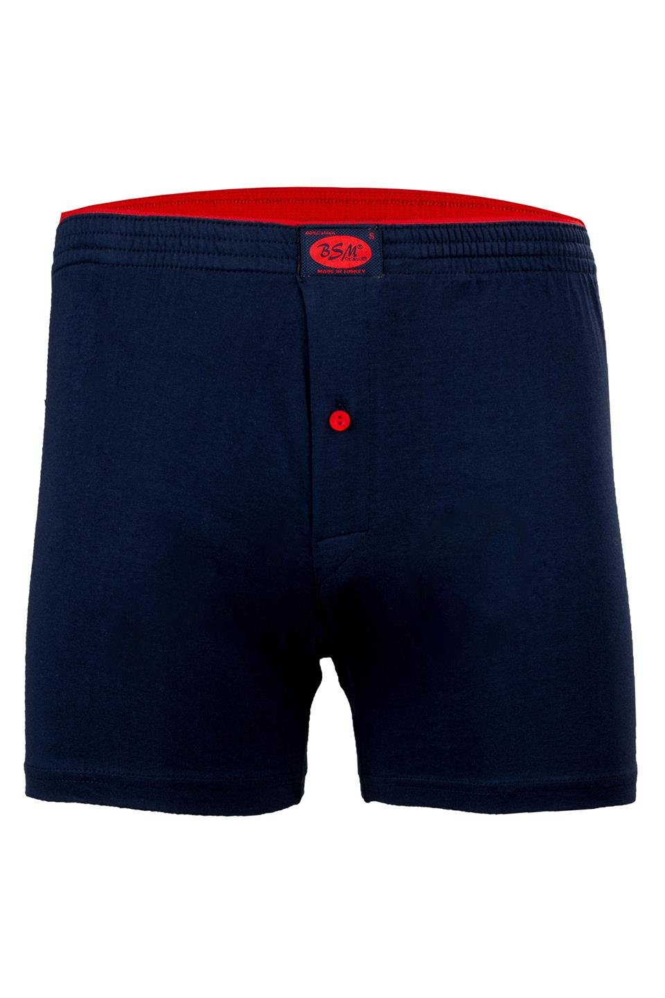 Bsm Erkek Kemerli Pamuklu Boxer 13404 - Lacivert