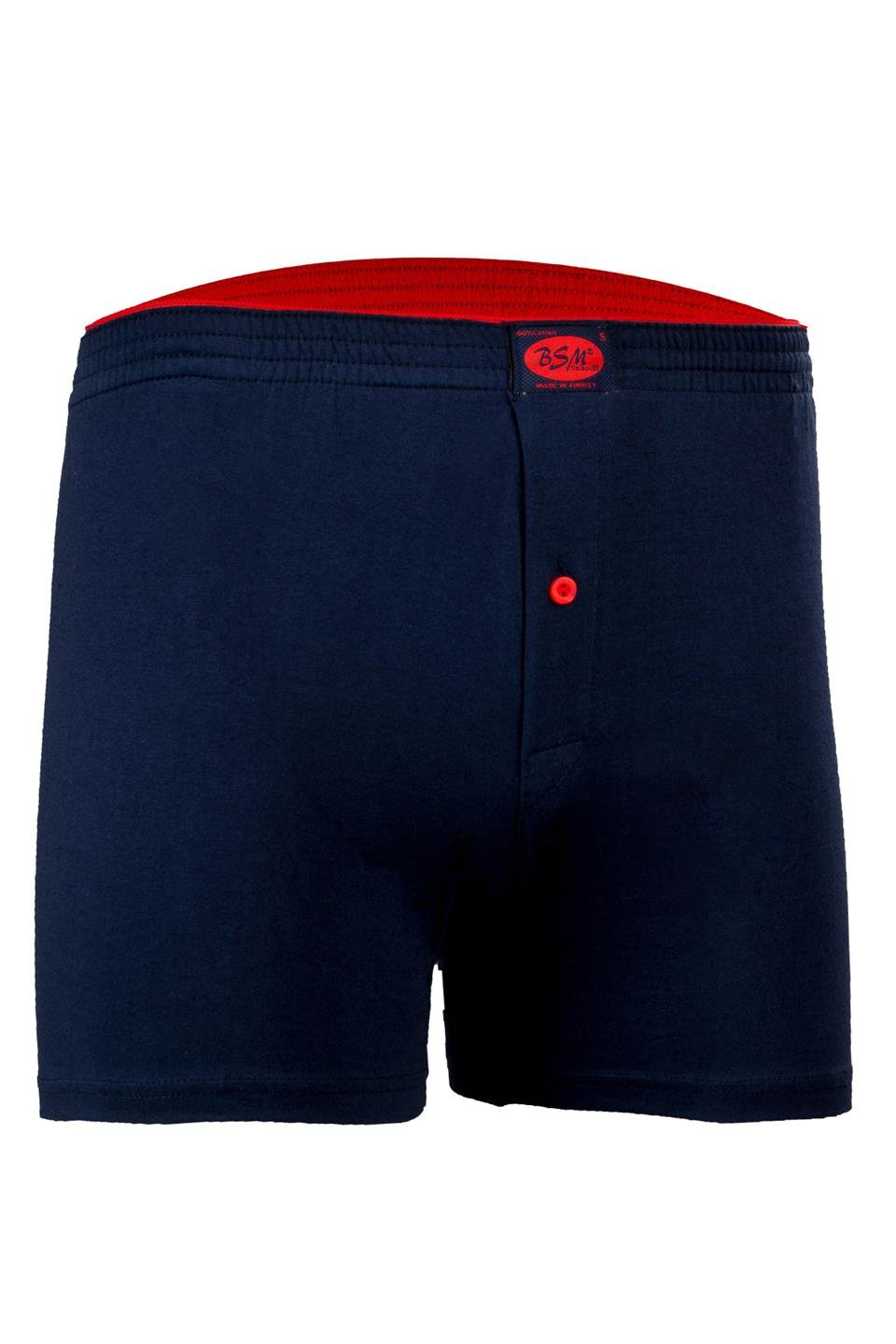 Bsm Erkek Kemerli Pamuklu Boxer 13404 - Lacivert