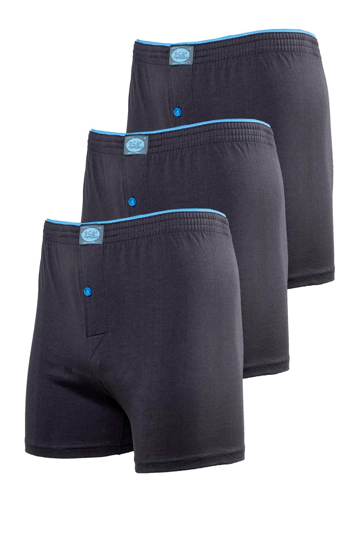 Bsm Erkek Kemerli Pamuklu Boxer 13404 - Füme