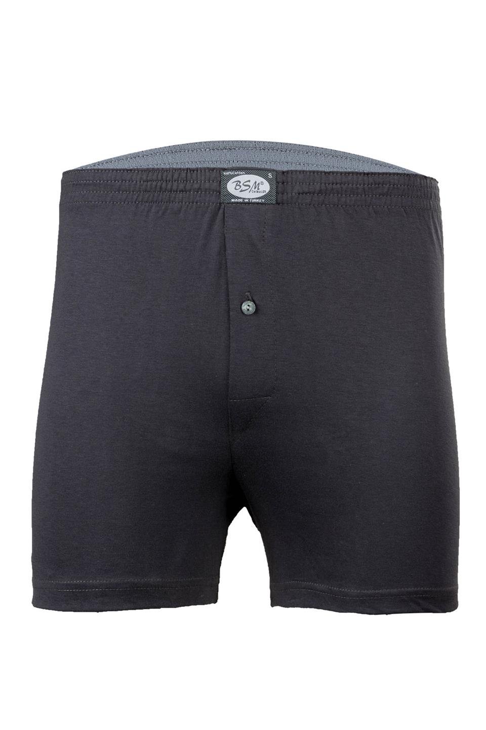 Bsm Erkek Kemerli Pamuklu Boxer 13404 - Füme