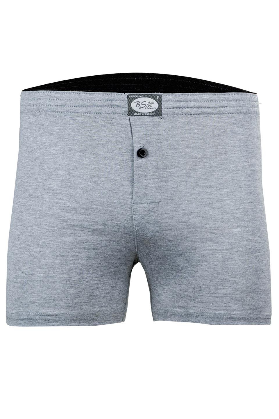 Bsm Erkek Kemerli Pamuklu Boxer 13404 - Gri