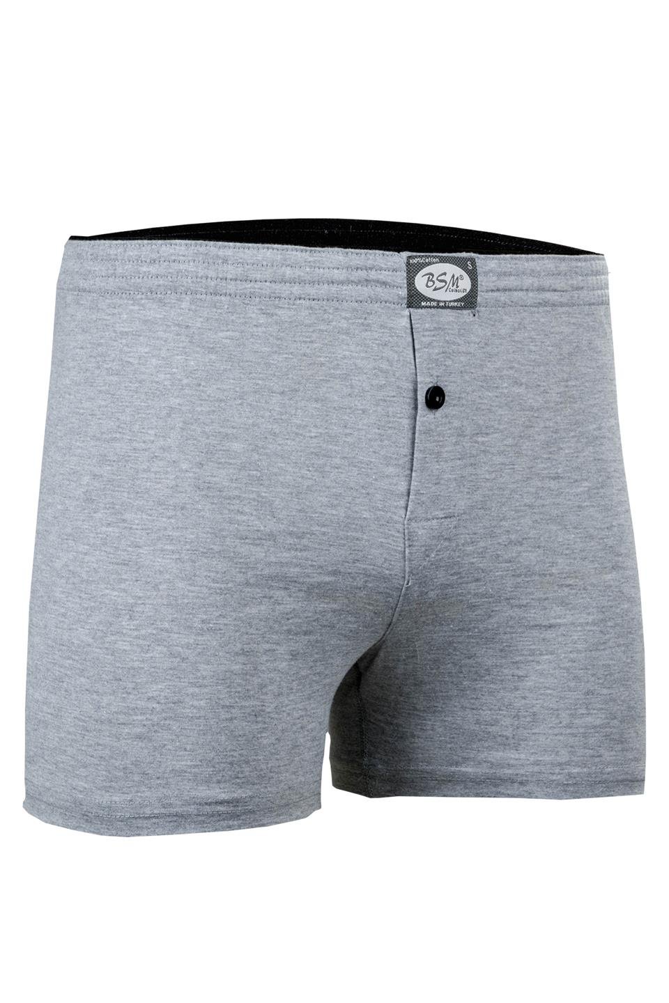 Bsm Erkek Kemerli Pamuklu Boxer 13404 - Gri