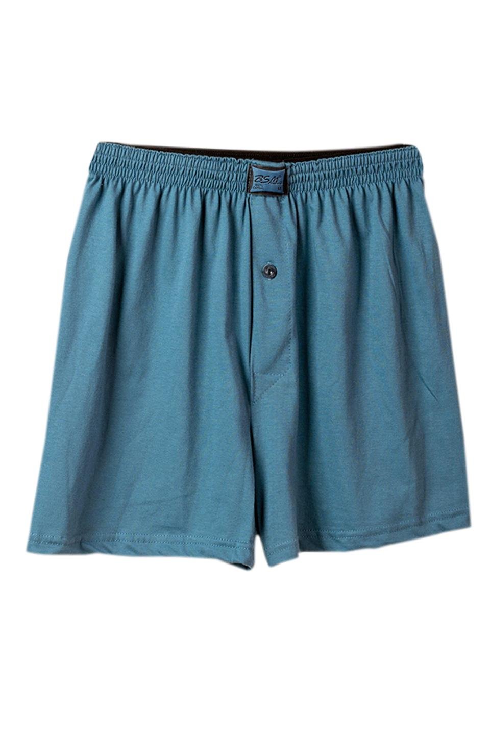 Bsm Erkek Kemerli Pamuklu Boxer 13404 - Mavi