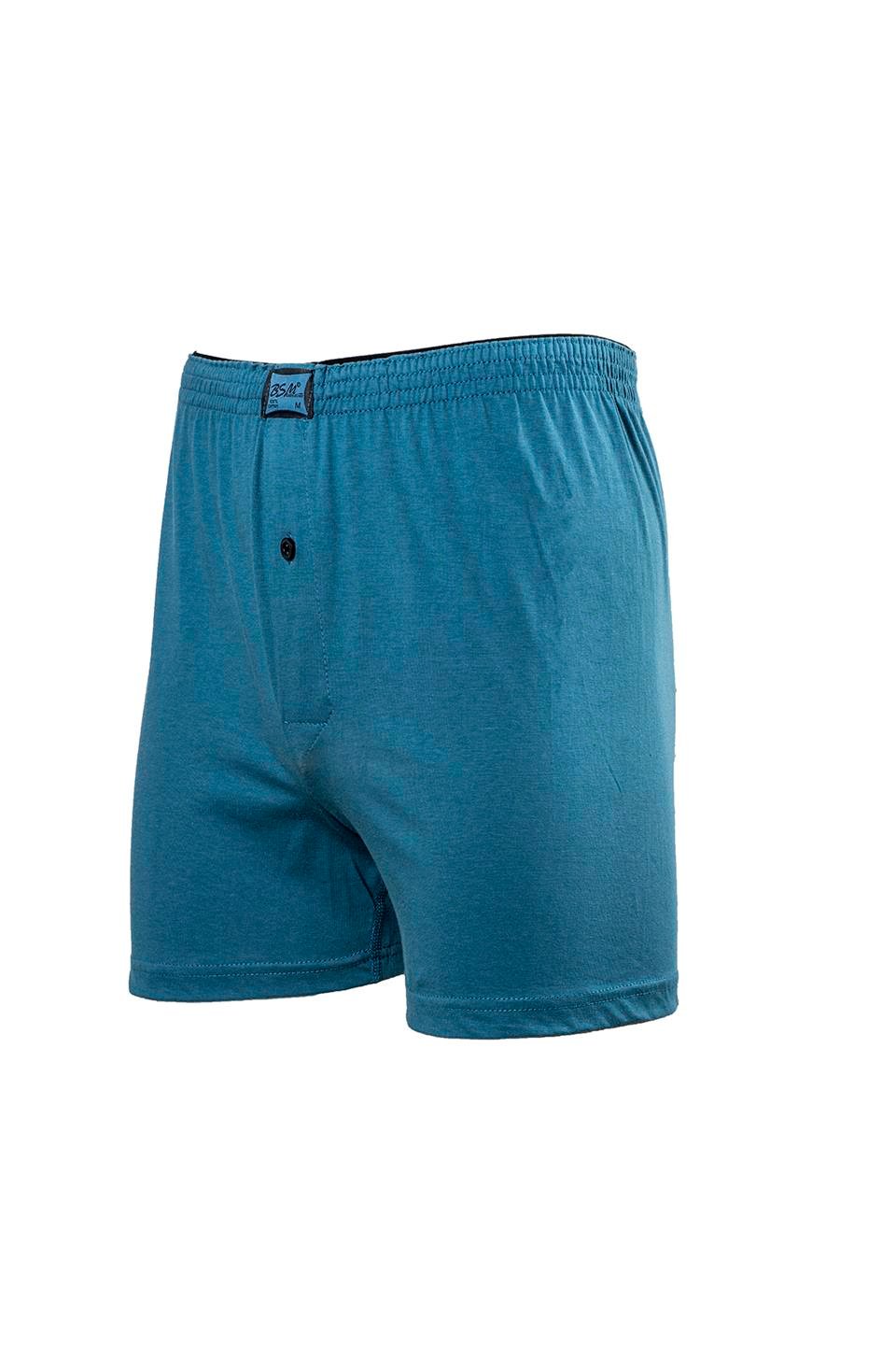 Bsm Erkek Kemerli Pamuklu Boxer 13404 - Mavi