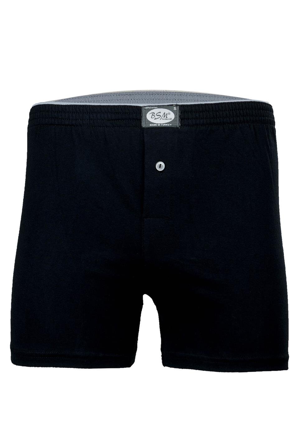 Bsm Erkek Kemerli Pamuklu Boxer 13404 - Siyah