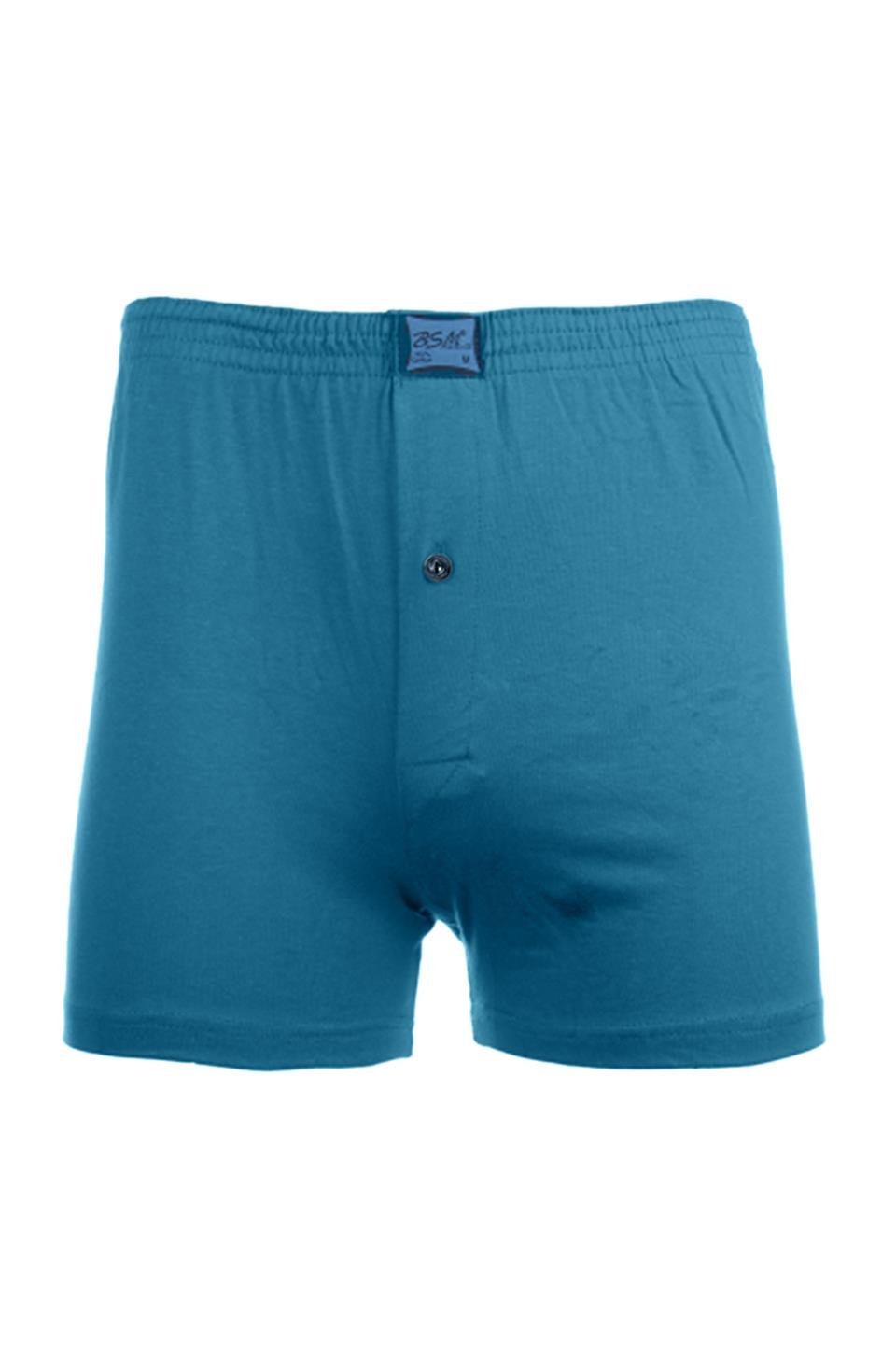 Bsm Erkek Kemerli Pamuklu Boxer 13404 - Mavi
