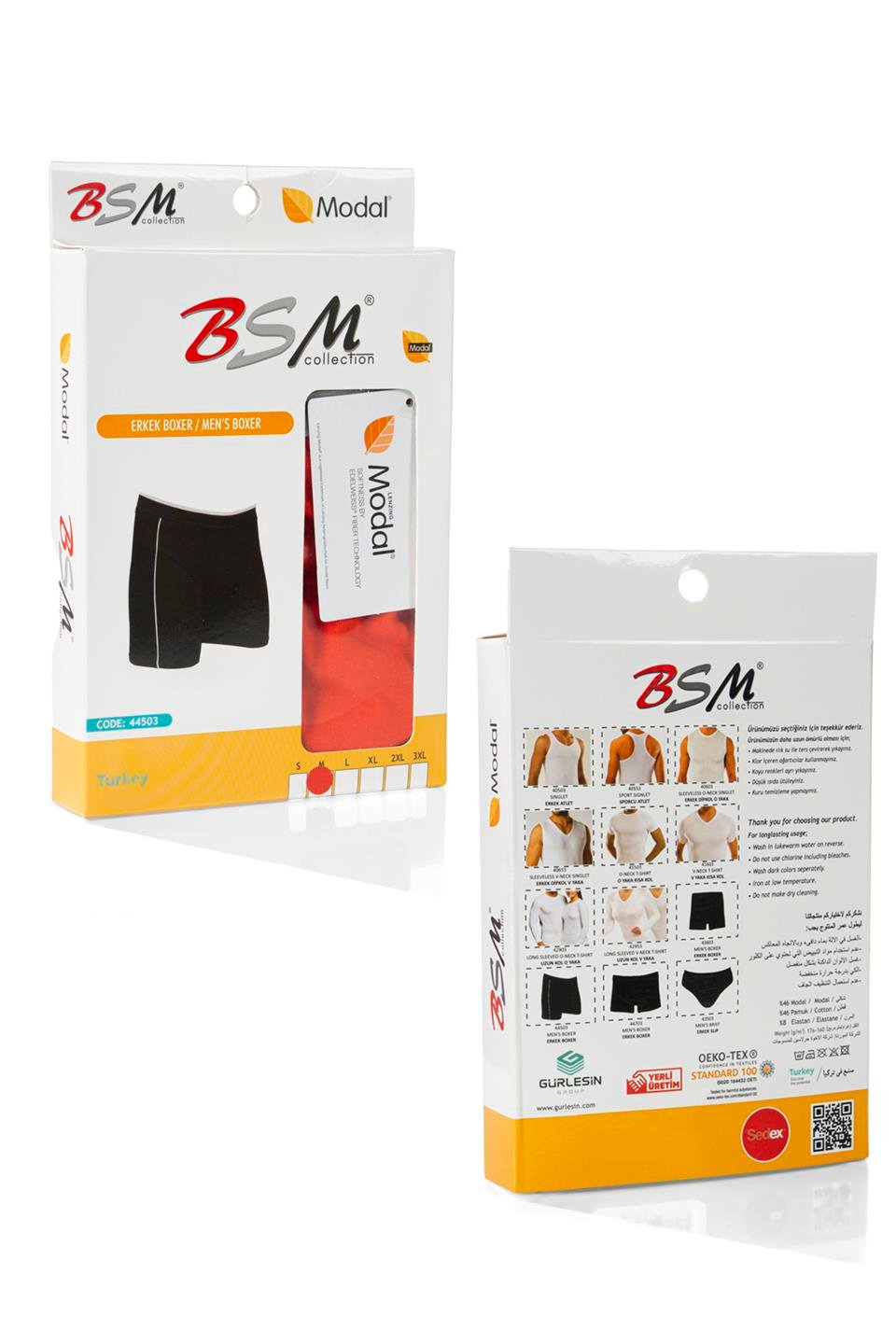 Bsm Erkek Modal Boxer 44503 - Turuncu (Oranj)