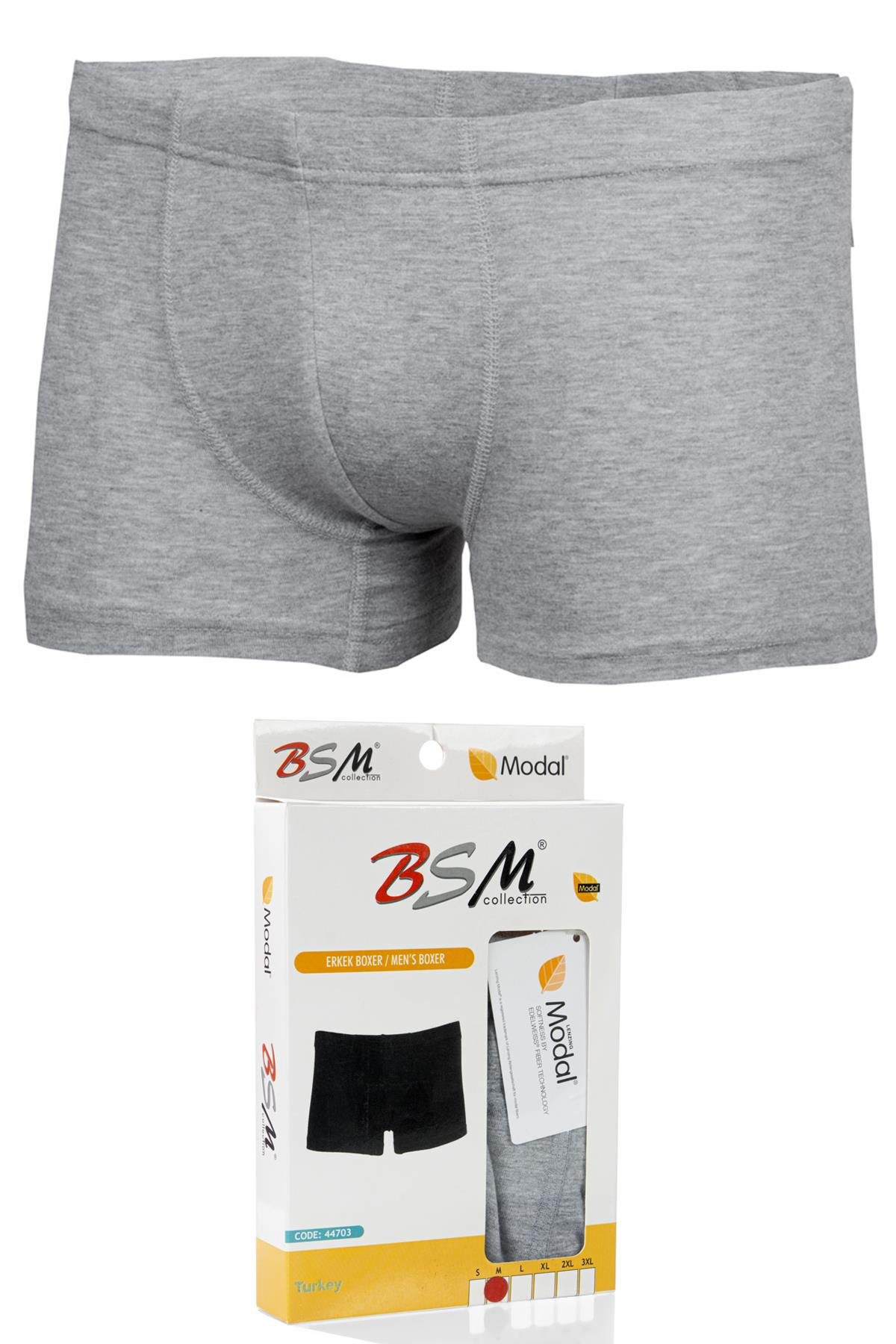 Bsm Erkek Modal Kısa Boxer 44703 - Gri