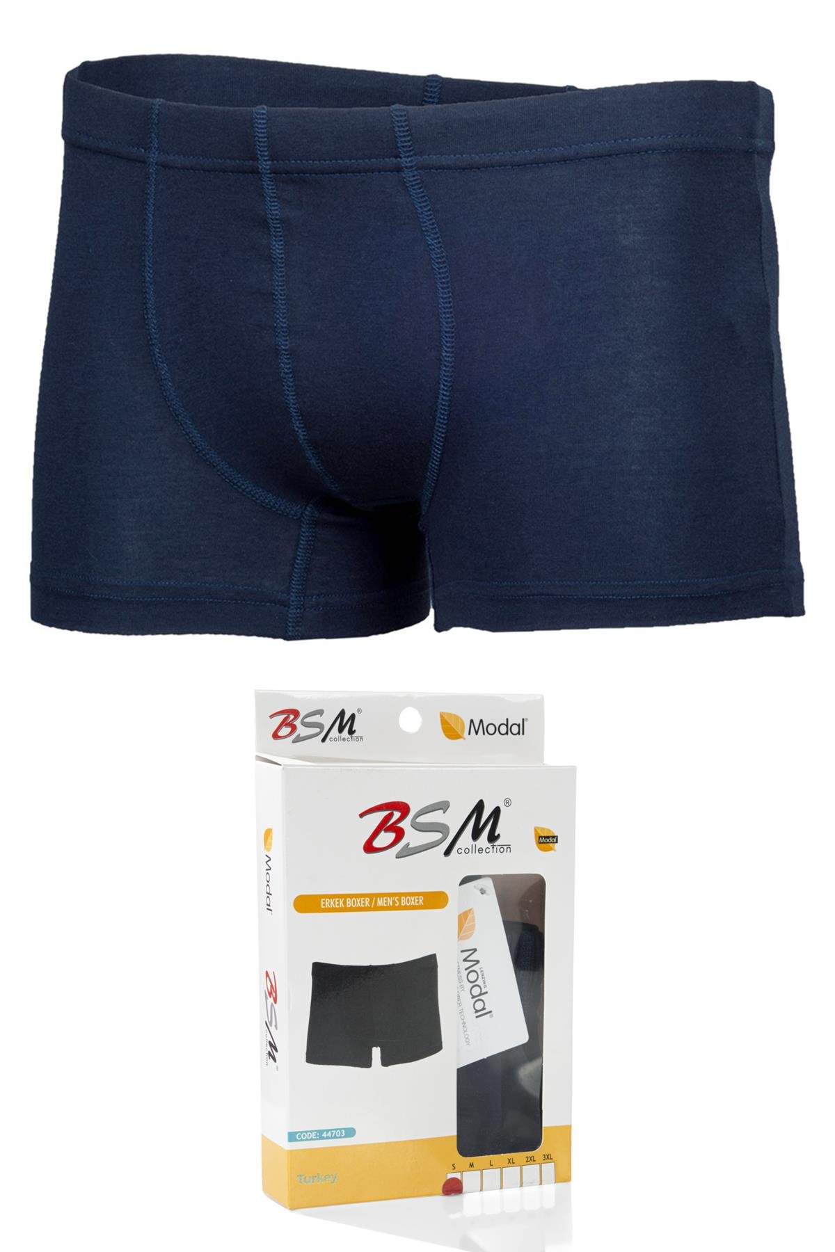 Bsm Erkek Modal Kısa Boxer 44703 - Lacivert