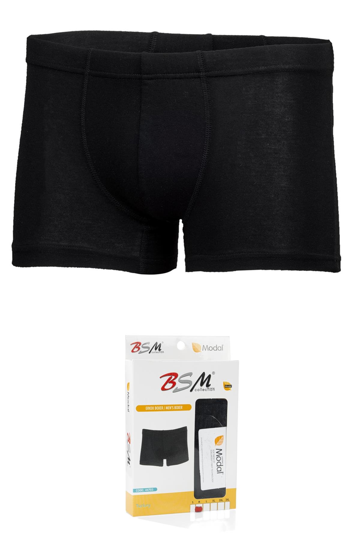 Bsm Erkek Modal Kısa Boxer 44703 - Siyah