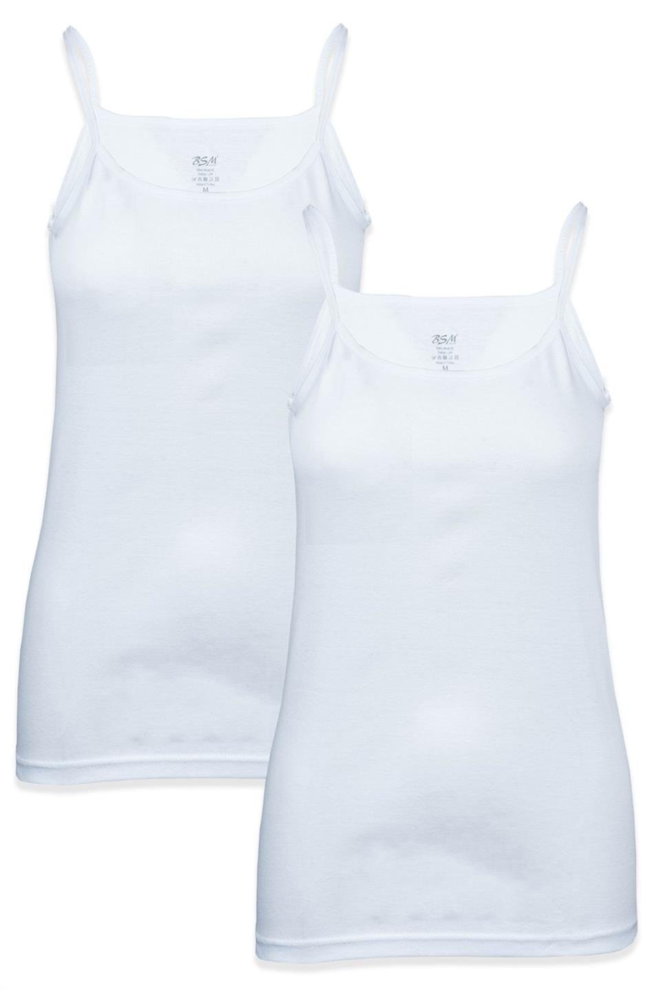 Bsm Kadın 2'li İp Askılı Ribana Atlet 24503 - Beyaz