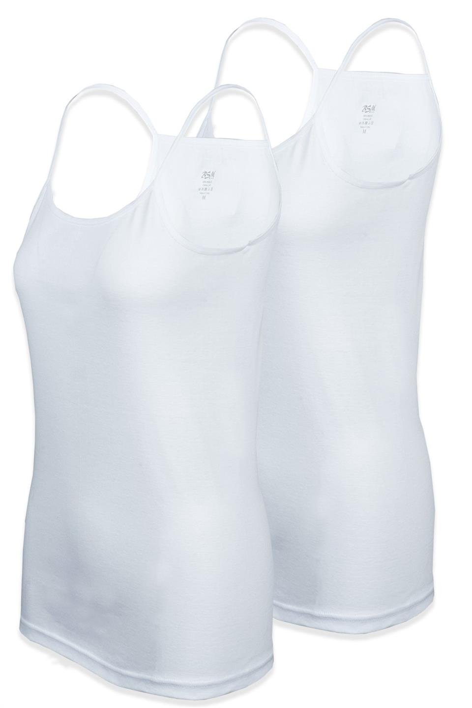 Bsm Kadın 2'li İp Askılı Ribana Atlet 24503 - Beyaz