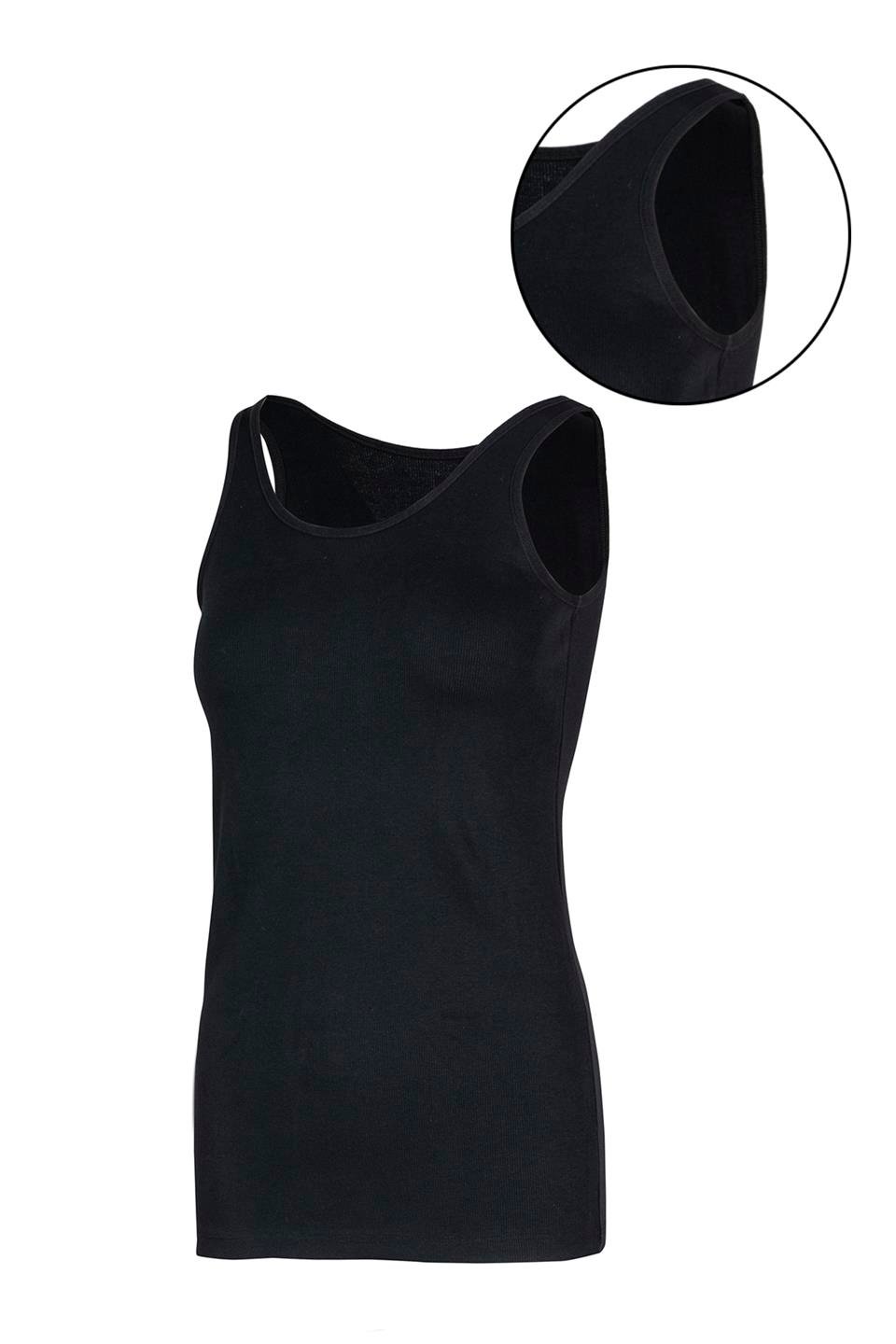 Bsm Kadın 2'li Kaşkorse Kalın Askılı Atlet 21283 - Siyah