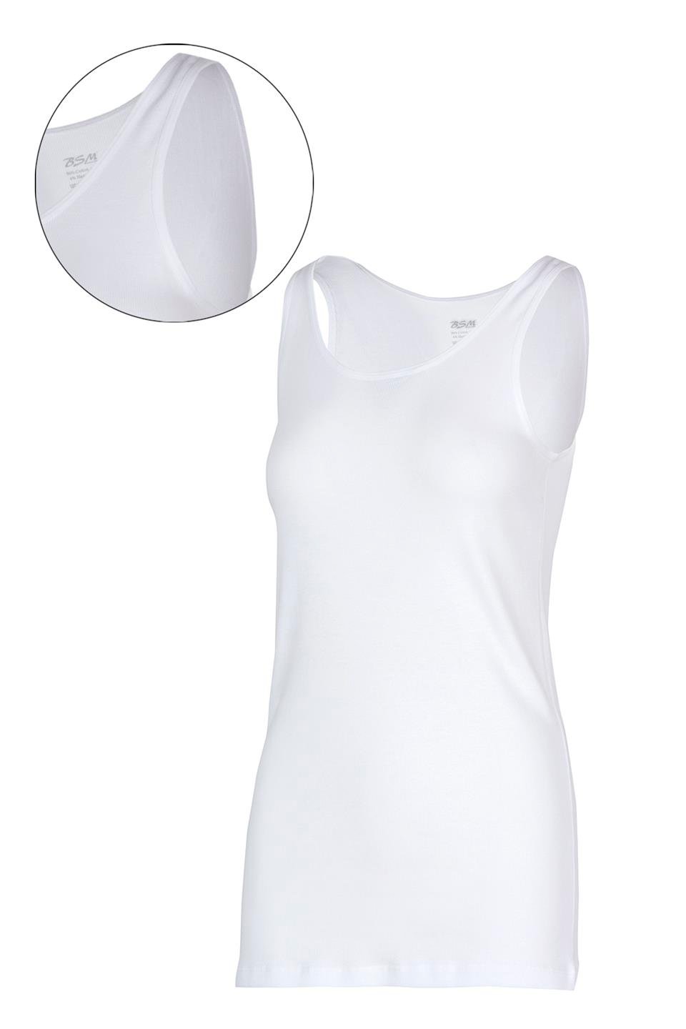 Bsm Kadın 2'li Kaşkorse Kalın Askılı Atlet 21283 - Beyaz