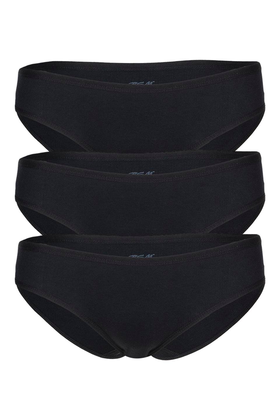 Bsm Kadın 3'lü Kaşkorse Bikini Kom Külot 21603 - Siyah