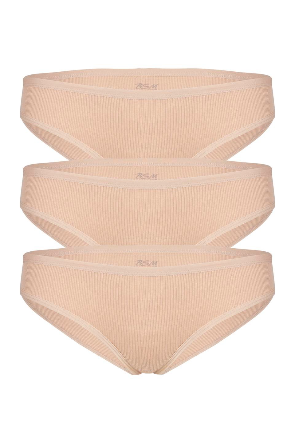 Bsm Kadın 3'lü Kaşkorse Bikini Kom Külot 21603 - Ten