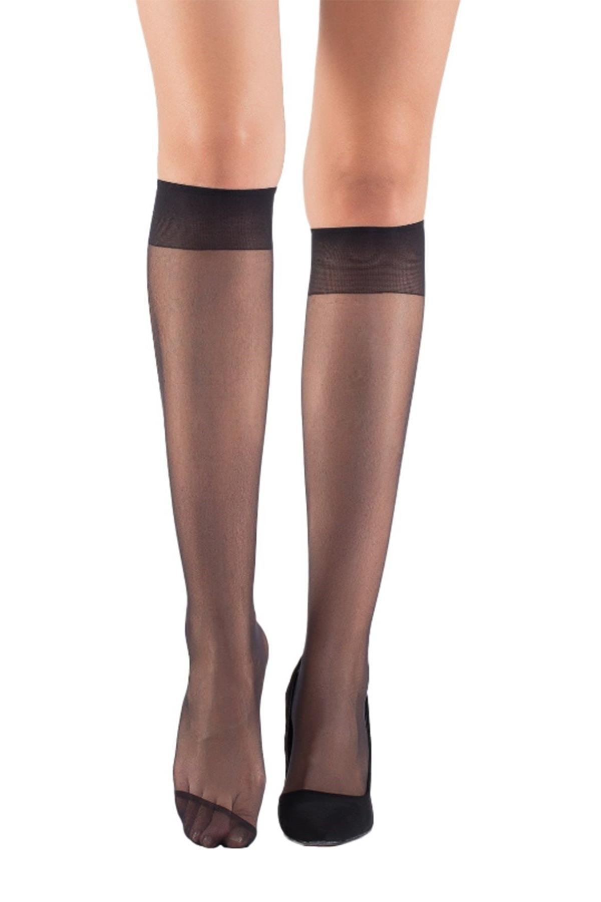 Bsm Kadın Fit 15 Den Dizaltı Çorap 9001 - Siyah