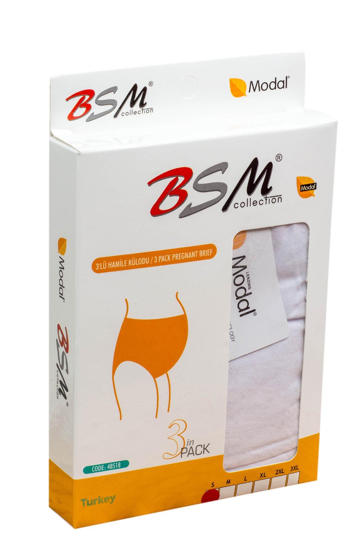 Bsm Kadın Modal 3'lü Hamile Külodu 48518 - Beyaz