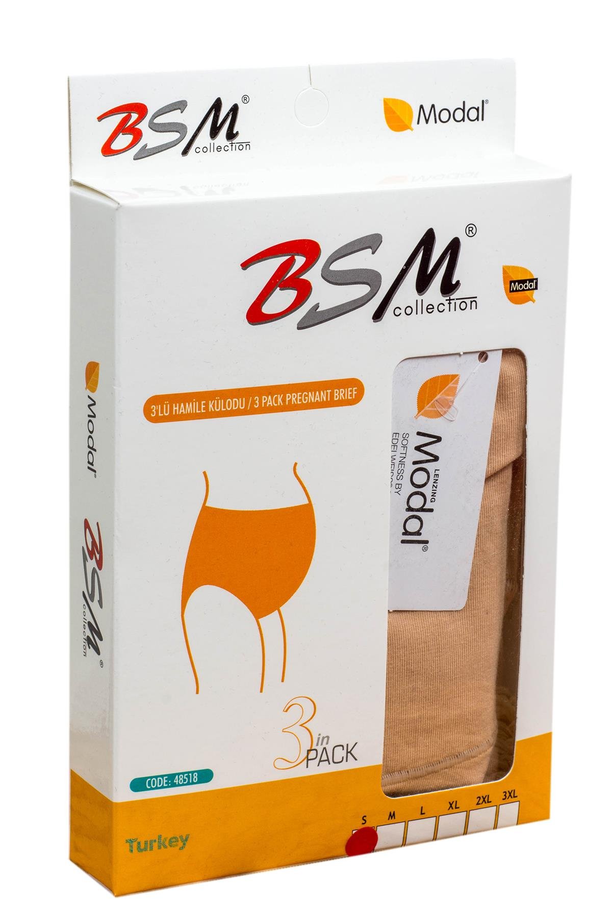 Bsm Kadın Modal 3'lü Hamile Külodu 48518 - Ten