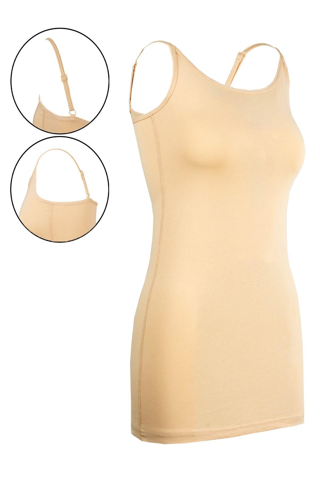 Bsm Kadın Modal İp Askılı Uzun Atlet 45533 - Ten