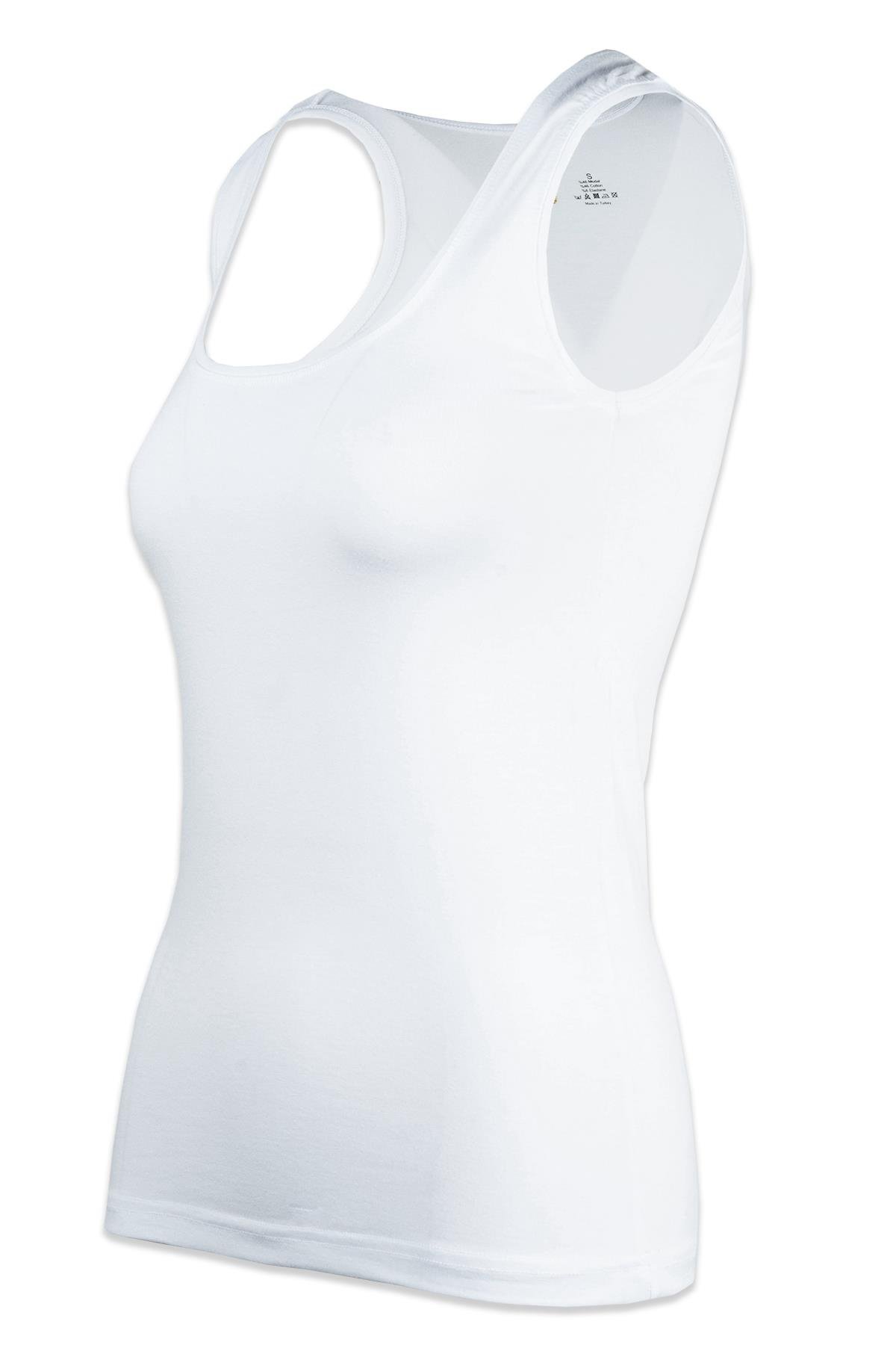 Bsm  Kadın Modal Kalın Askılı Atlet 45563 - Beyaz