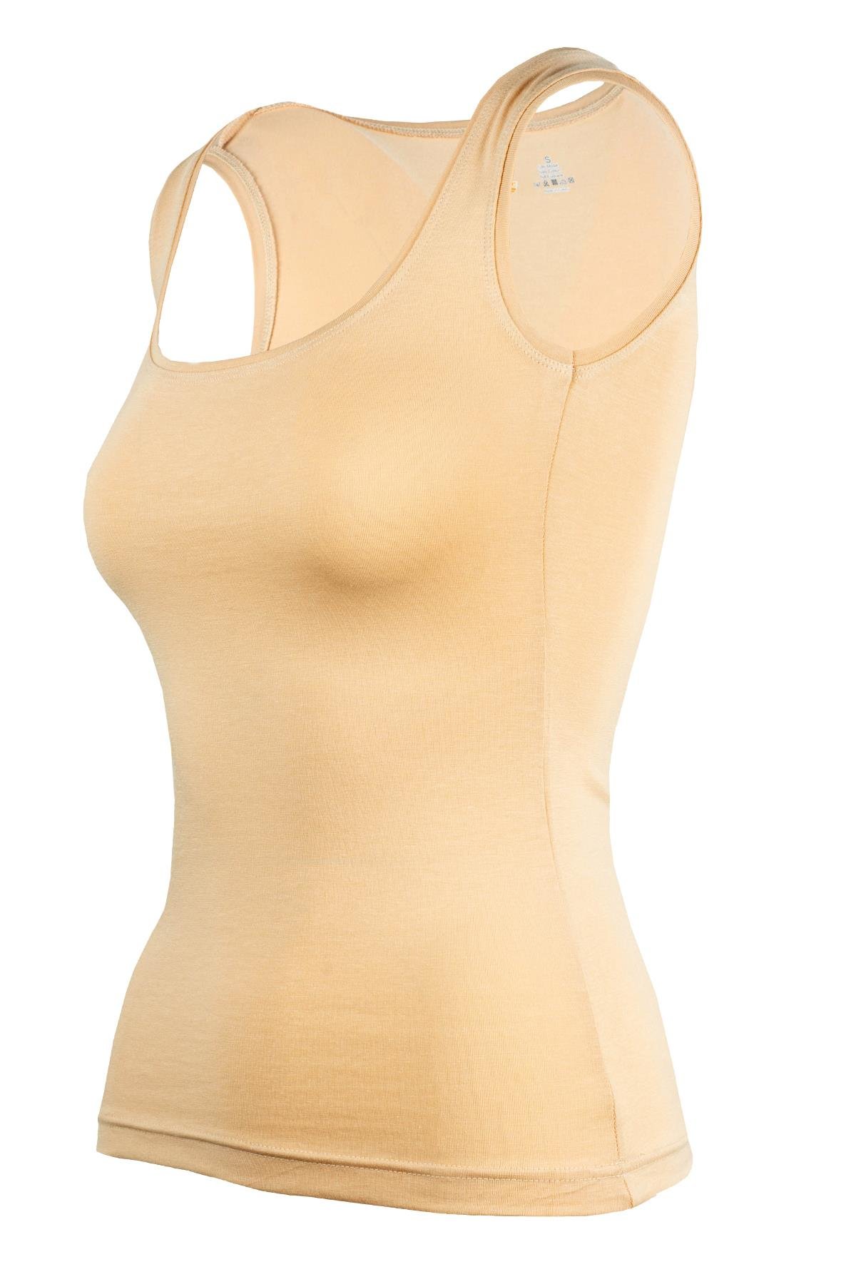 Bsm  Kadın Modal Kalın Askılı Atlet 45563 - Ten