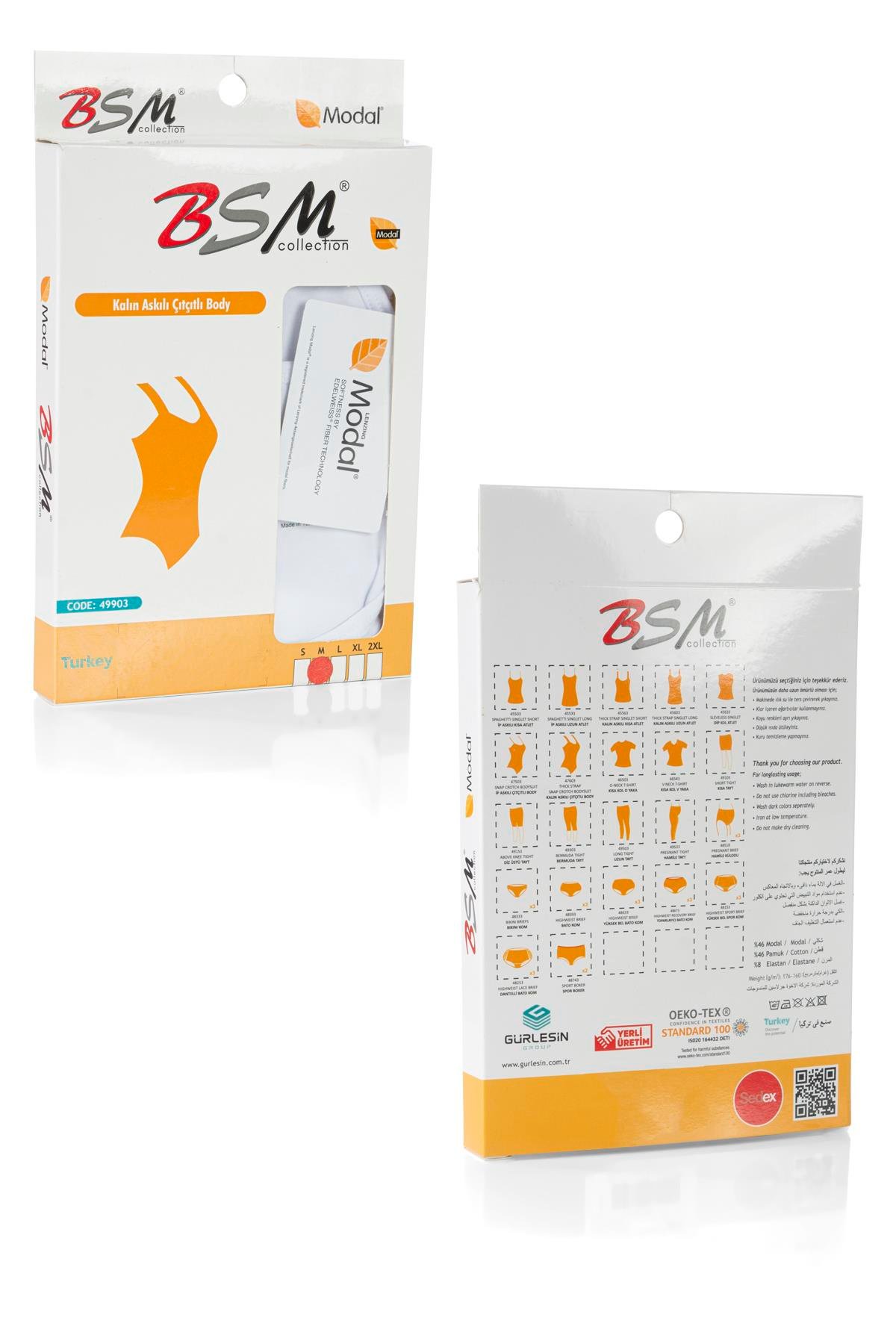 Bsm Kadın Modal Kalın Askılı Çıtçıtlı Body 47603 - Beyaz